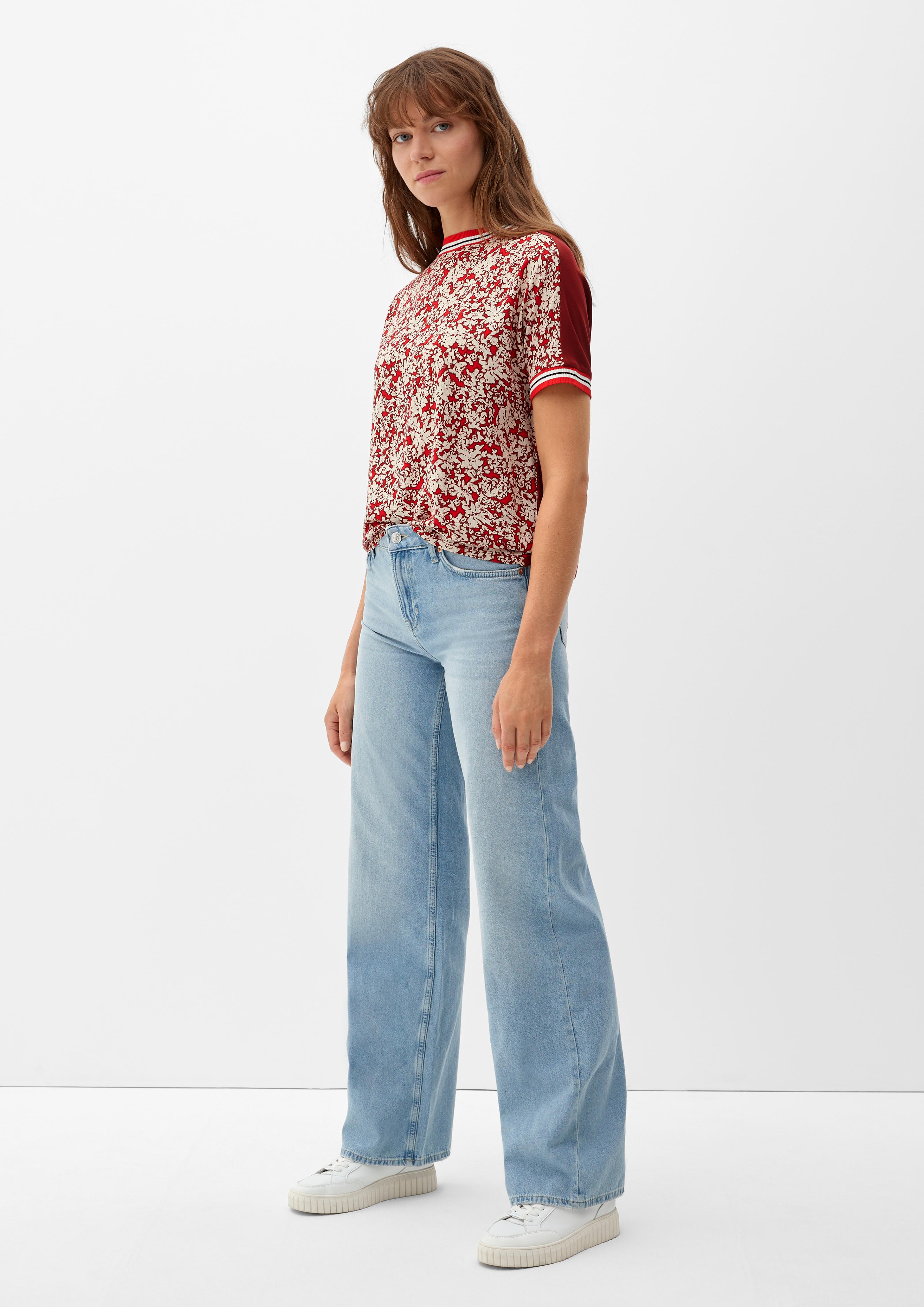 Materialmix-Shirt mit Print  2121686-31A1