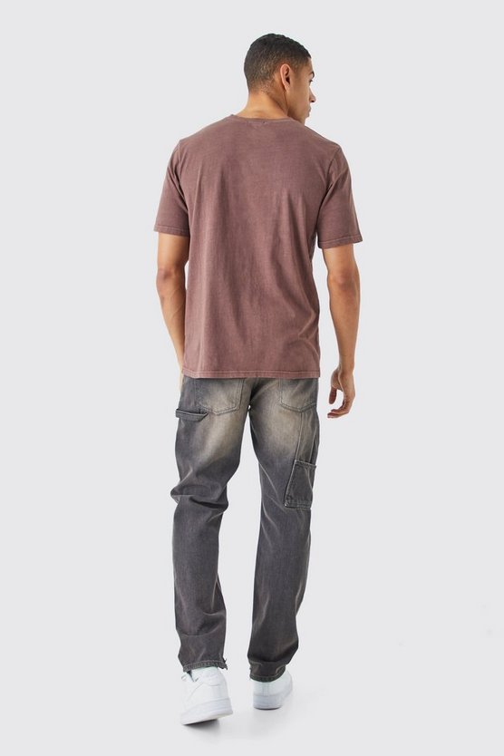 Man Roman Batik T-Shirt mit Rundhalsausschnitt