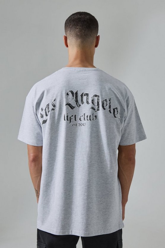 Man Active Oversize T-Shirt mit La Lift Club Print