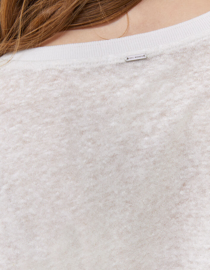 Tee-shirt lin blanc femme