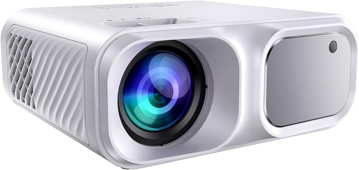 Hojocojo Portabler Projektor (8000 lm, 12000:1, 5G WiFi Bluetooth 8000 Lumen Mini Tragbarer Videoprojektor Kompatibe)