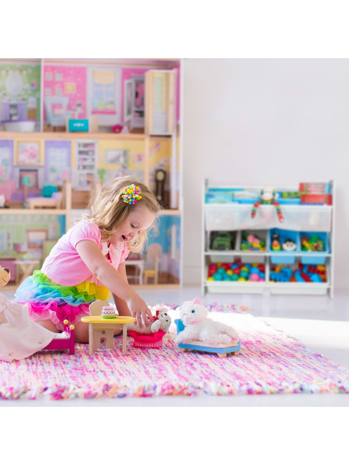 relaxdays Kinderregal Lagerfeuer in Bunt - (B)86 x (H)78 x (T)26,5 cm günstig kaufen onesize