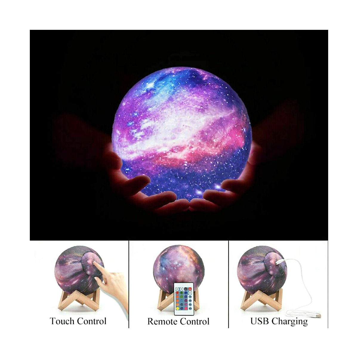 Galaxie Mondlampe mit 16 Farben Nachtlichter für Kinder