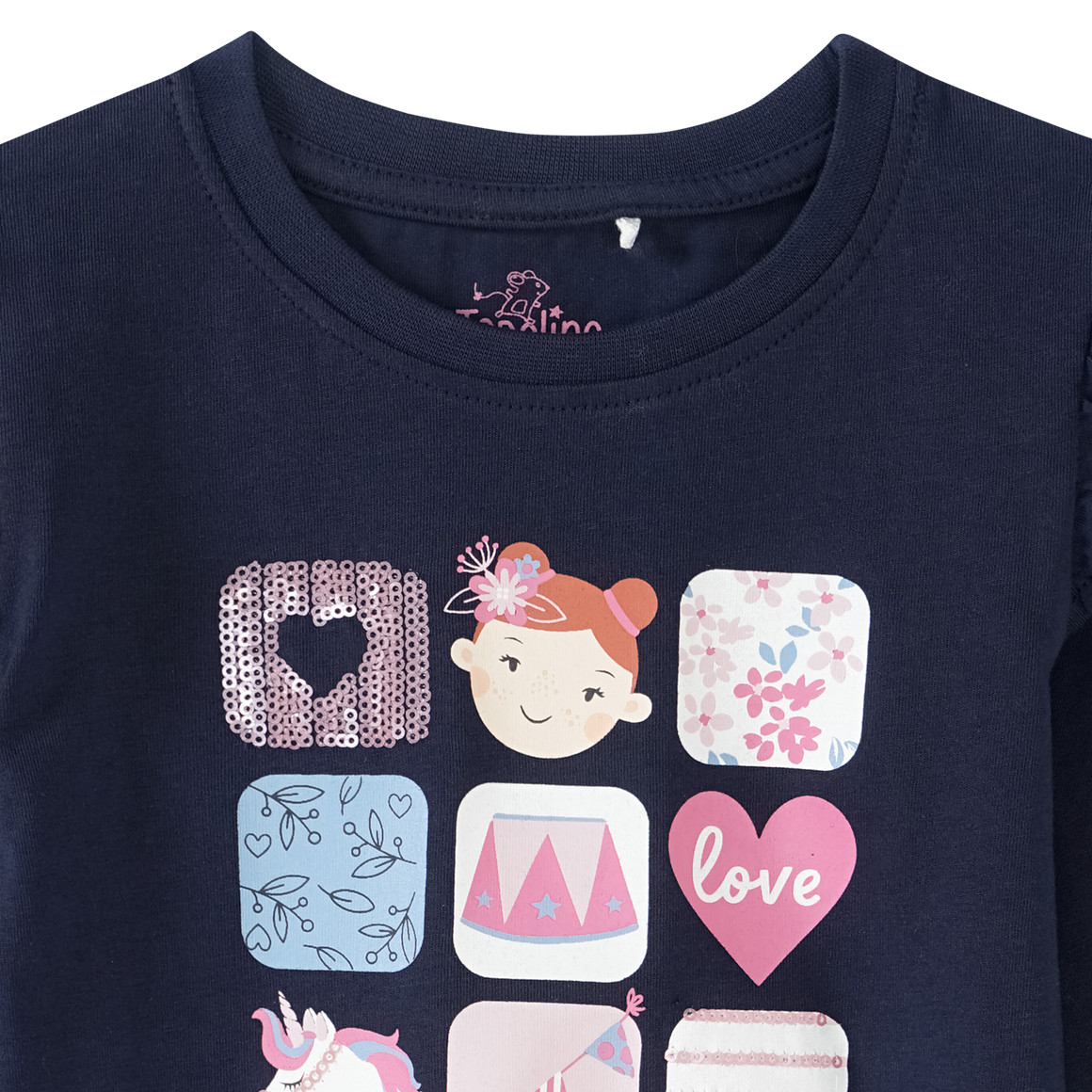 Mädchen Langarmshirt mit Volant