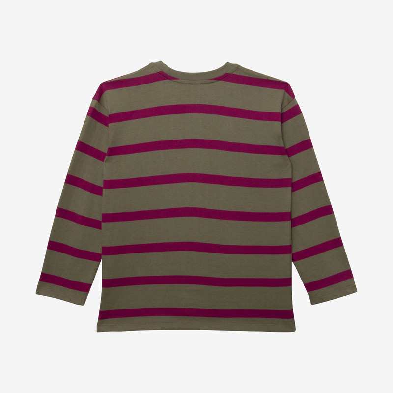 Marinière garçon kaki violet Catimini