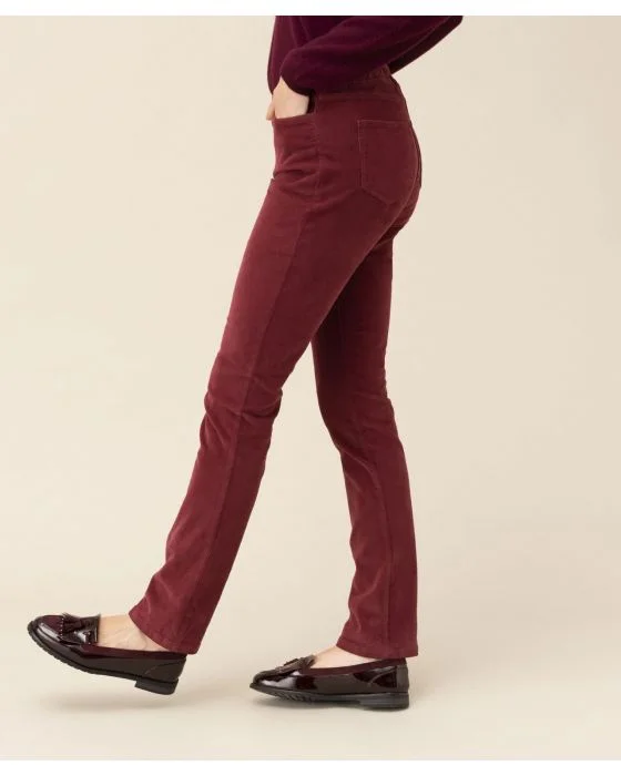 Pantalon velours à ceinture élastiquée