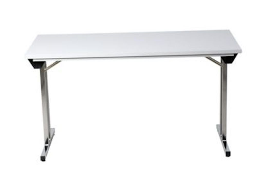 PROREGAL® Klapptisch Klapptisch Lizard, T-Fuß-Gestell-Eckig, HxBxT 75x140x70cm, Chrom-Grau