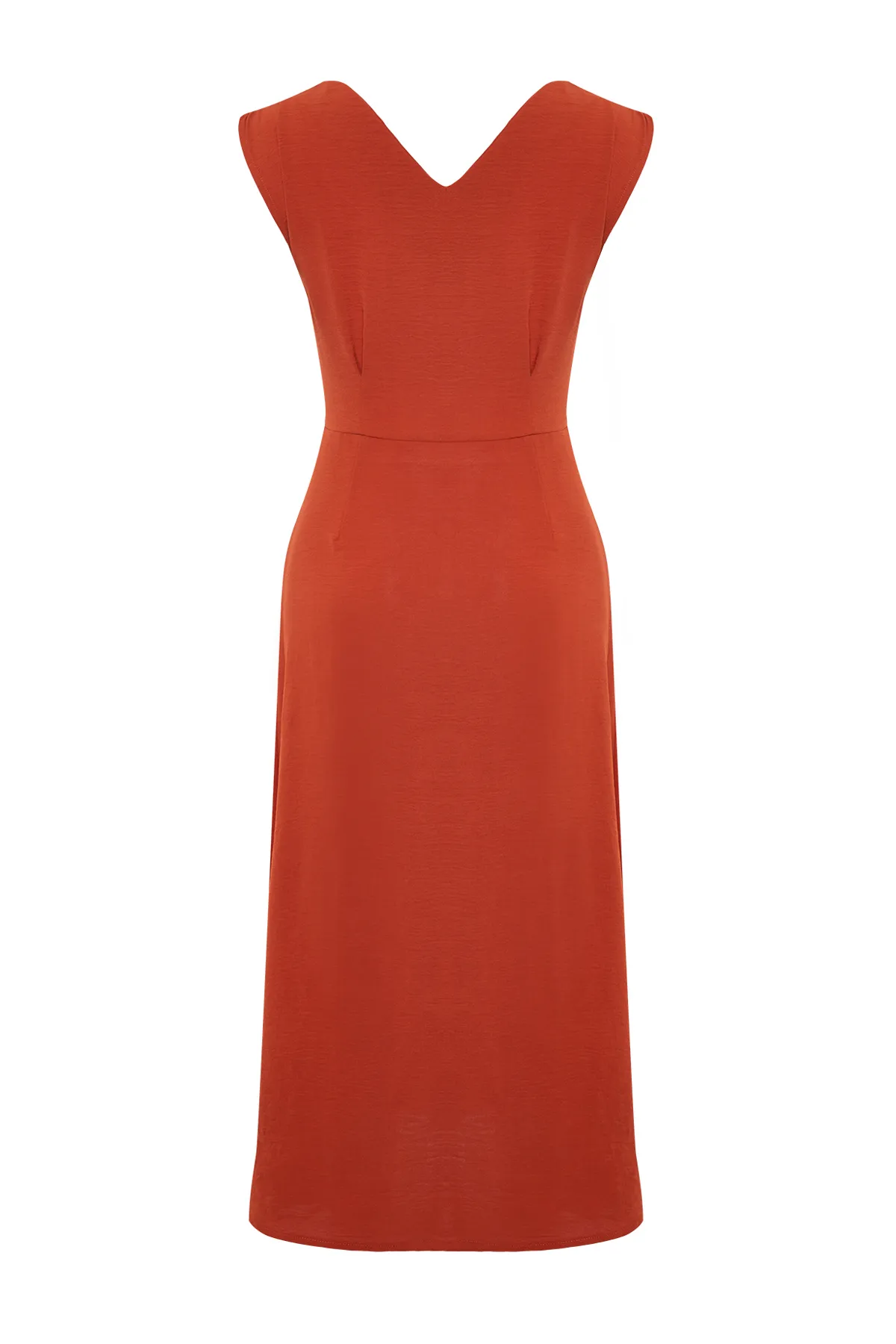 Trendyol Collection  Gewebtes Midi-Hemdkleid mit Kachelknöpfen TWOSS24EL00442
