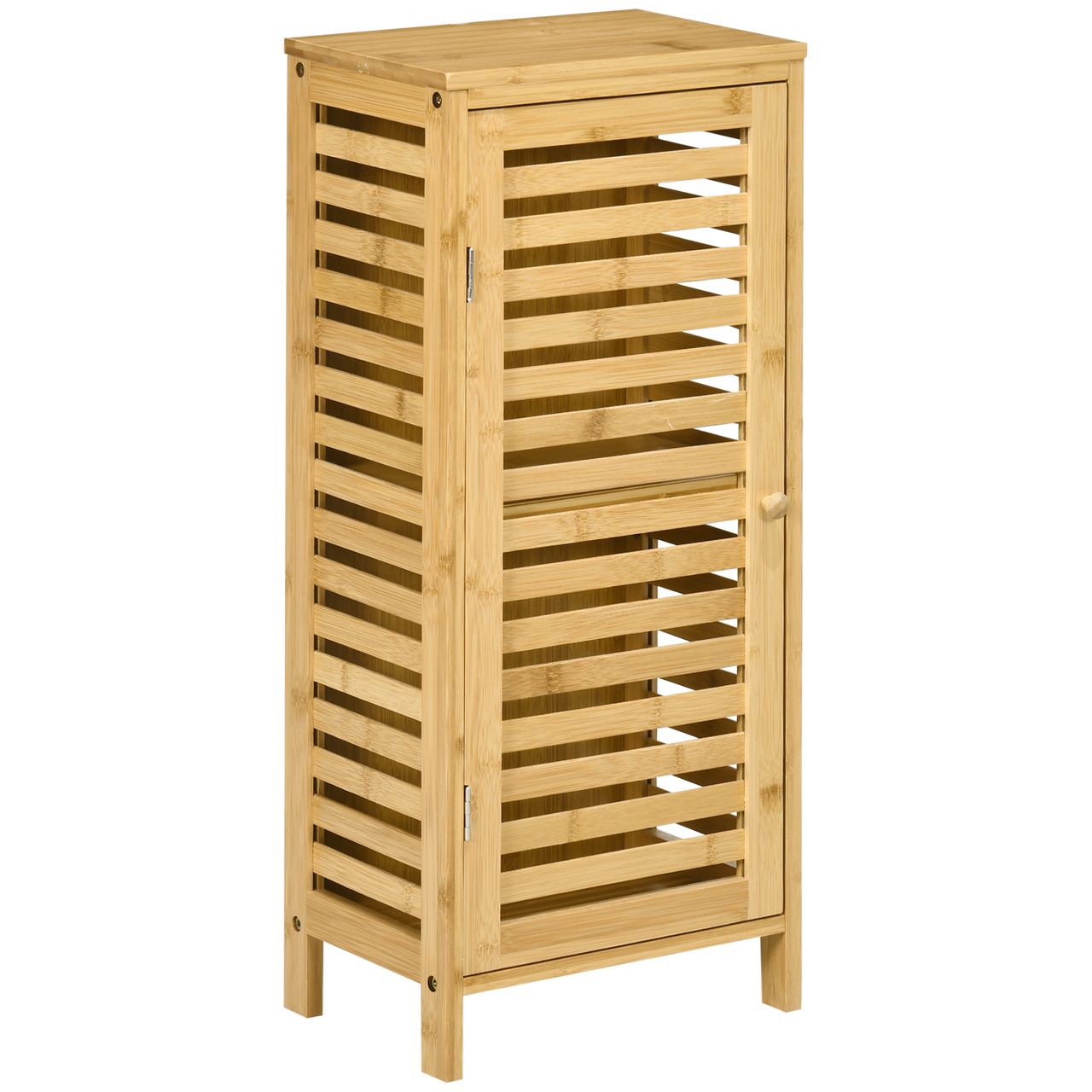 kleankin Badschrank Badezimmerschrank Beistellschrank mit Lamellentür, 2 Fächern