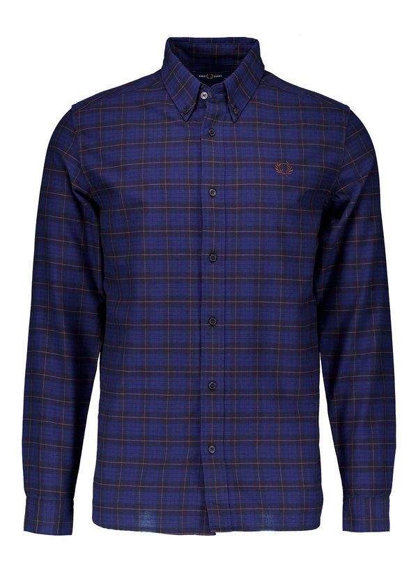Fred Perry, Hemd, Baumwolle, navy-schwarz kariert