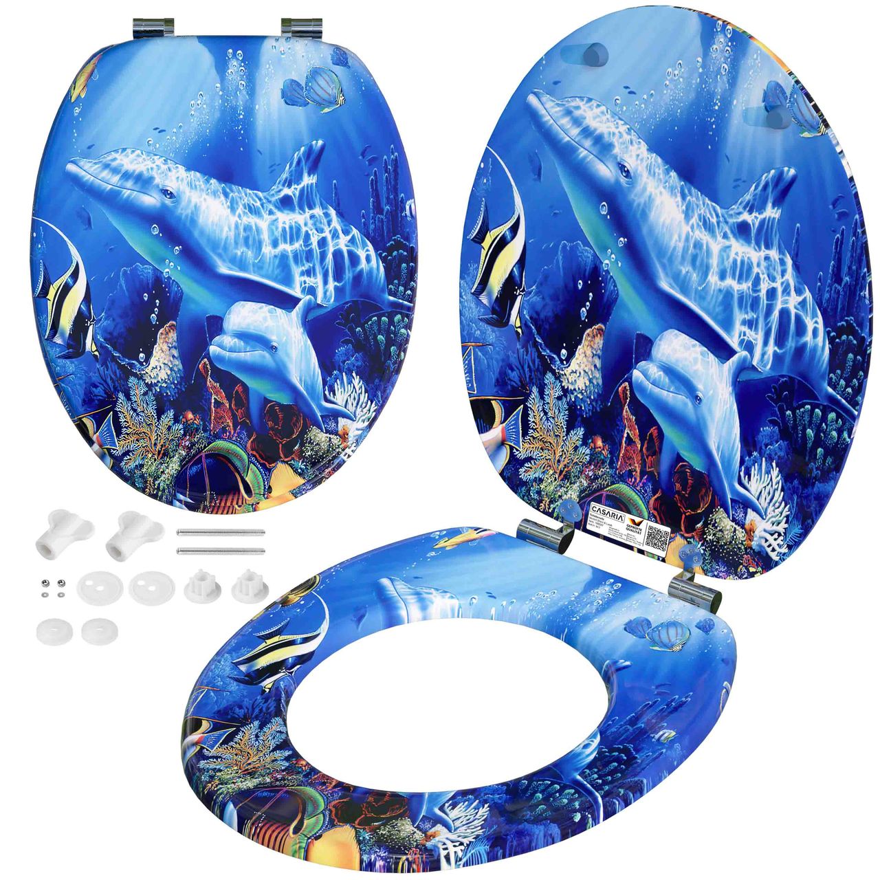 Casaria Toilettensitz Sealife mit Absenkautomatik