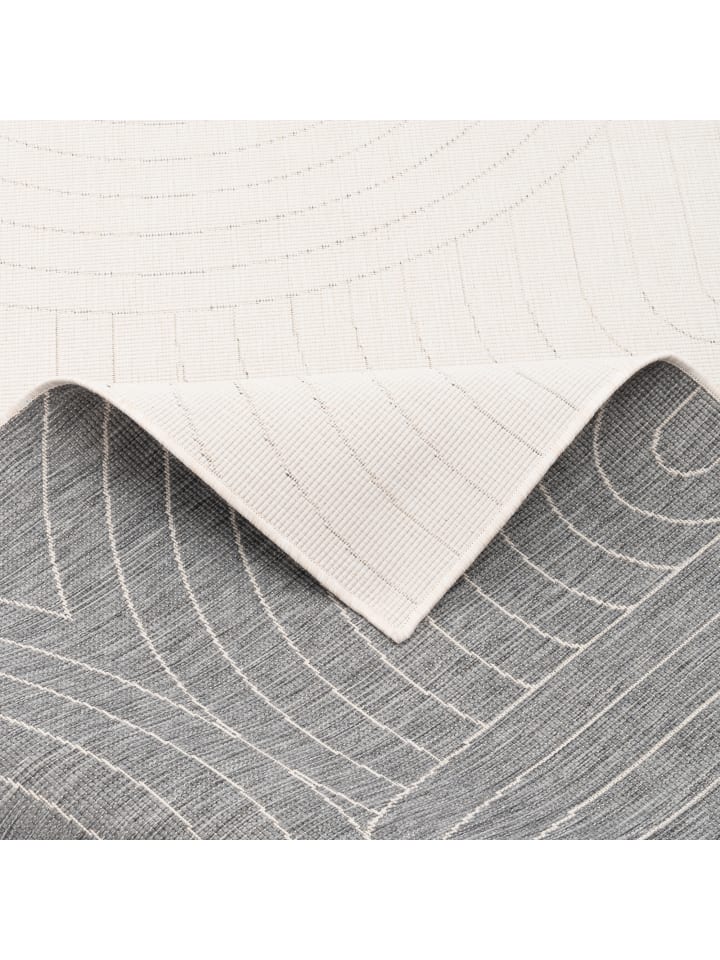 Pergamon In- und Outdoor Teppich Beidseitig Newport Urban in Grau Weiss günstig kaufen 80 x 150cm