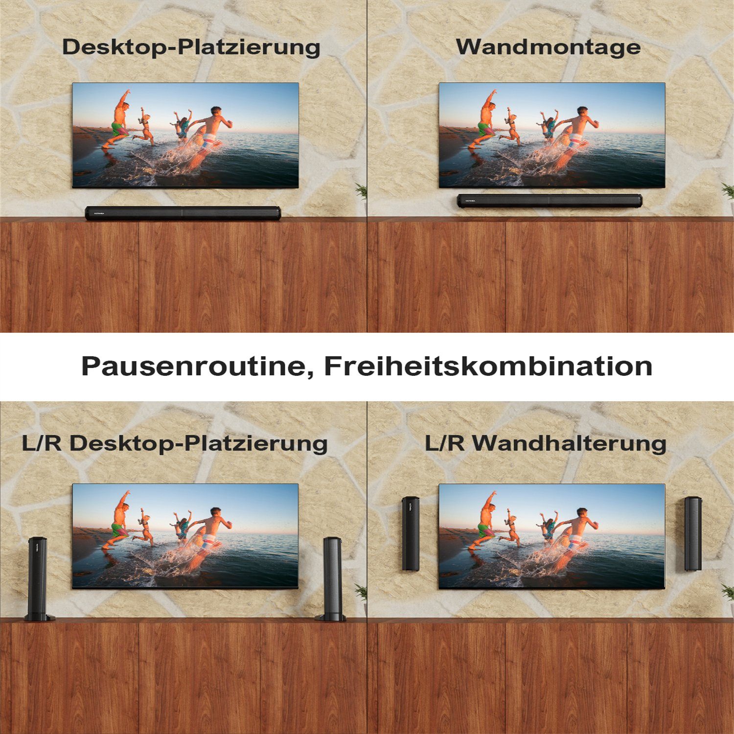 Ultimea Apollo S40 2.2-Kanal Soundbar (Abnehmbar Lautsprecher, 100W)