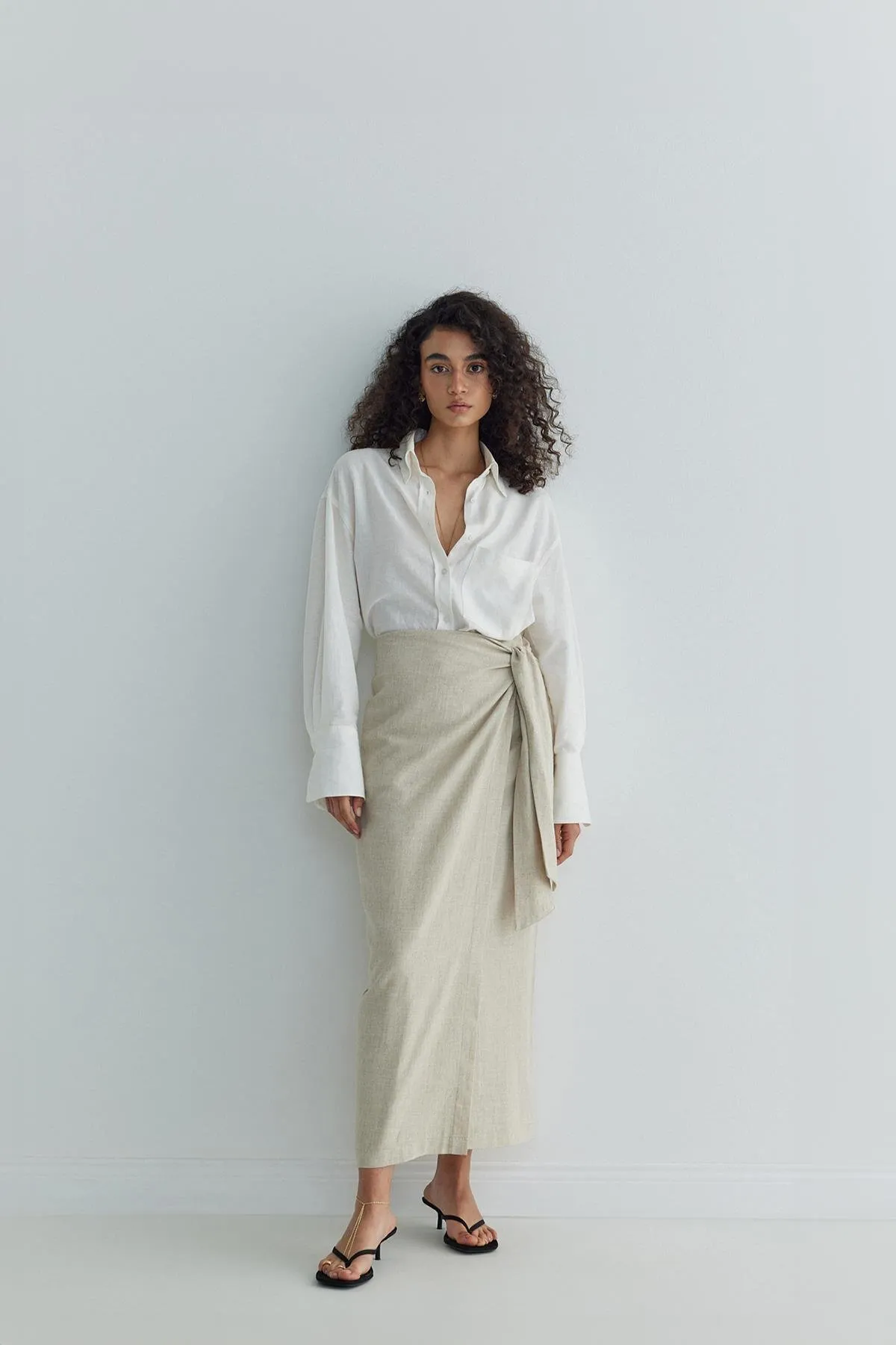 Suud Collection  Wickelrock aus Leinen „Noli“ in Natur