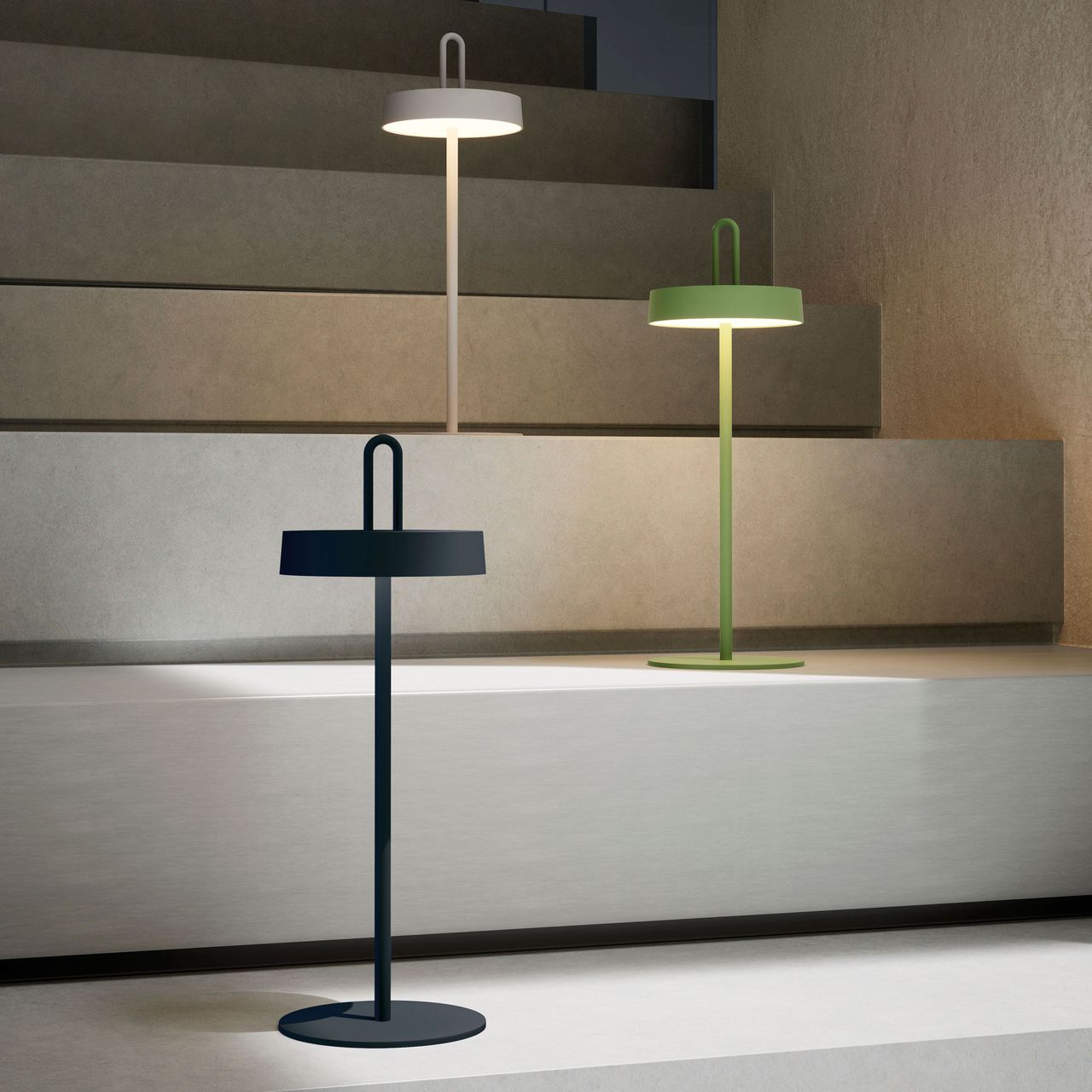 JUST LIGHT Akku Tischleuchte AMAG, 1x LED-Board/1,50Watt/2700Kelvin, IP44, Schwarz