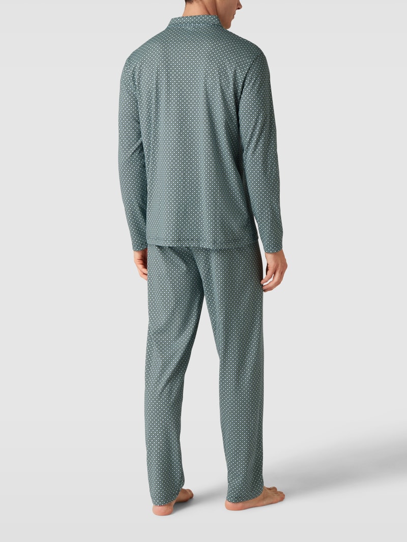 Pyjama mit Allover-Muster in dunkelgrün
