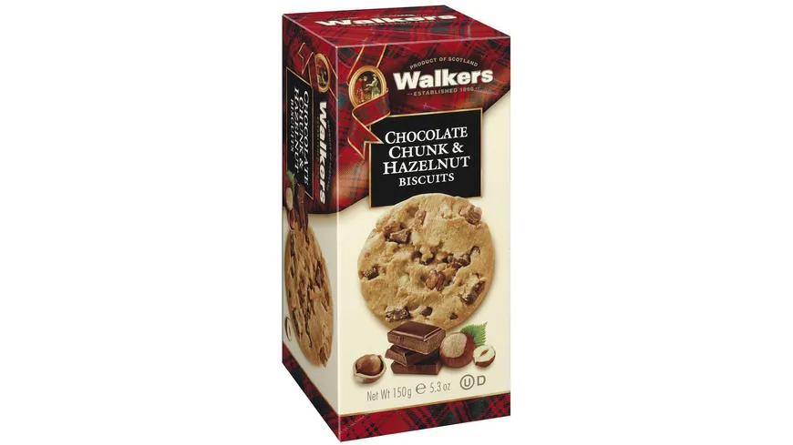 WALKERS Chocolate Chunk & Hazelnut Biscuits 150 g
