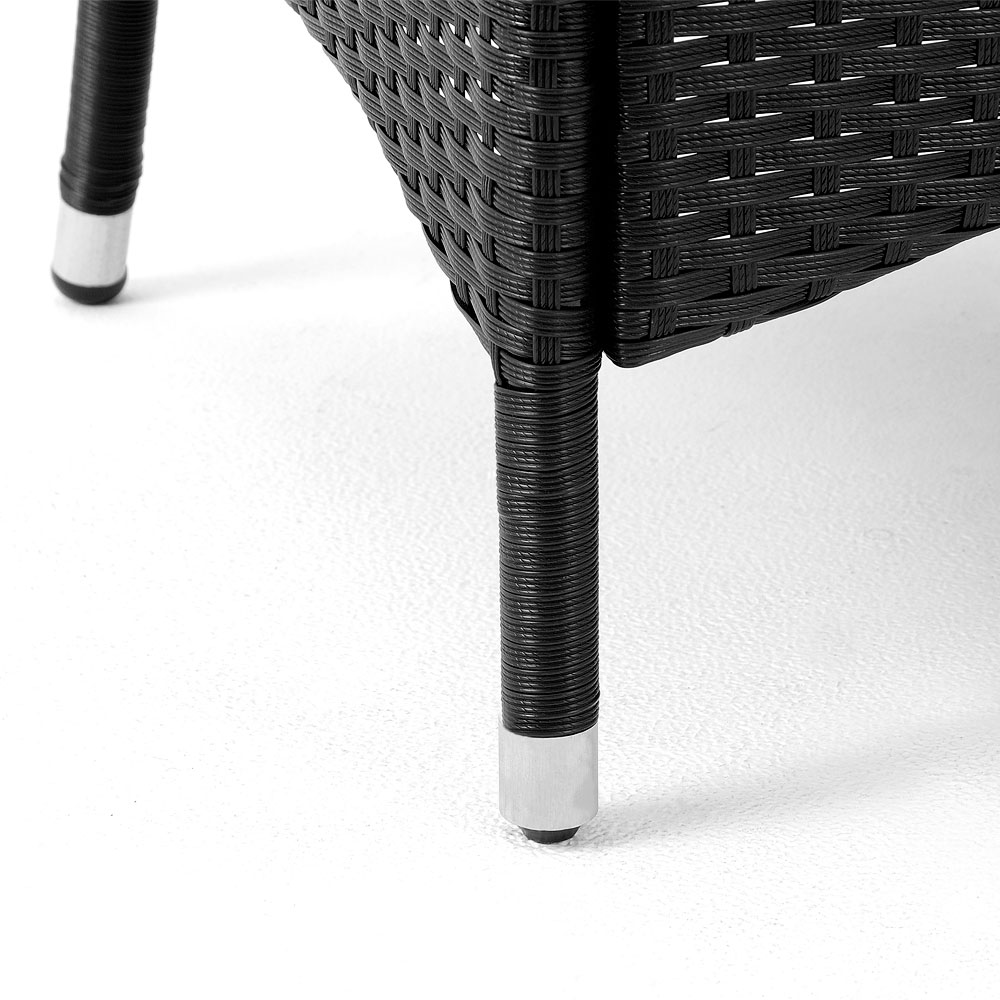 Casaria Polyrattan Sitzgarnitur Bali 13-tlg. Schwarz/Creme