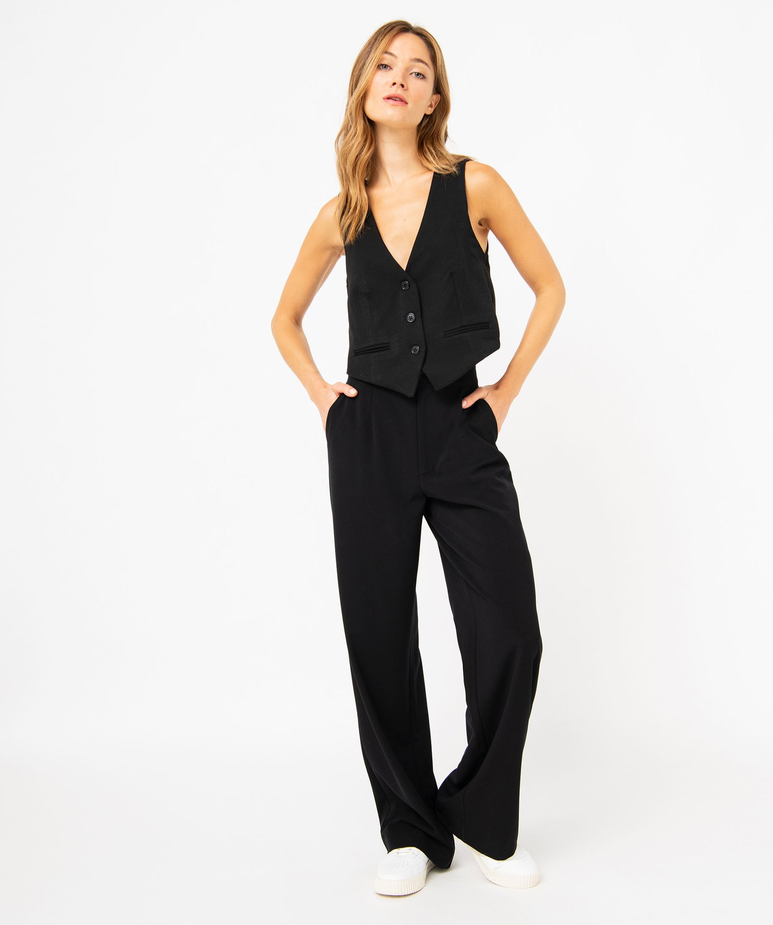 Gilet de costume femme noir | GEMO