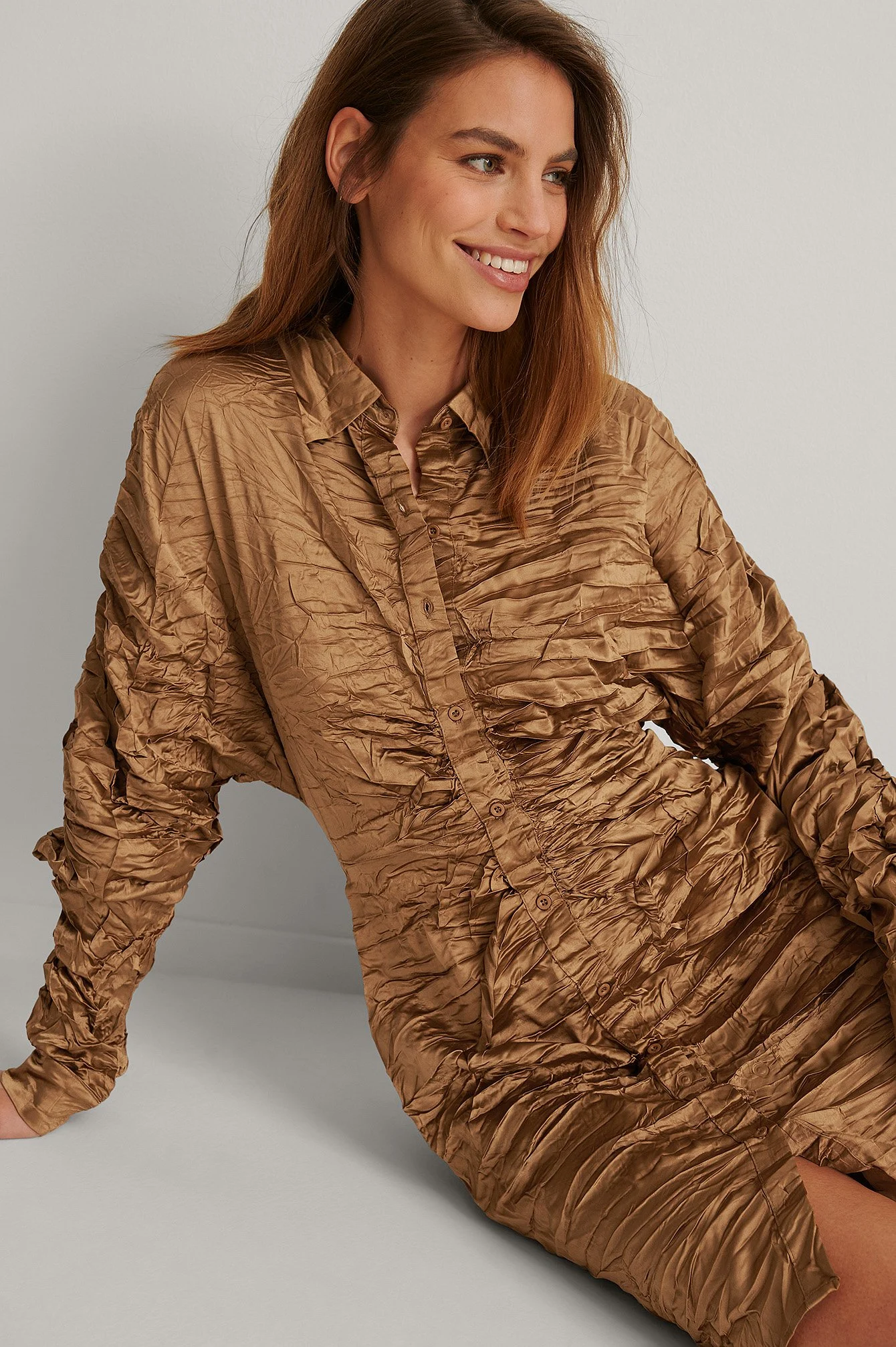 Plissiertes Hemdkleid