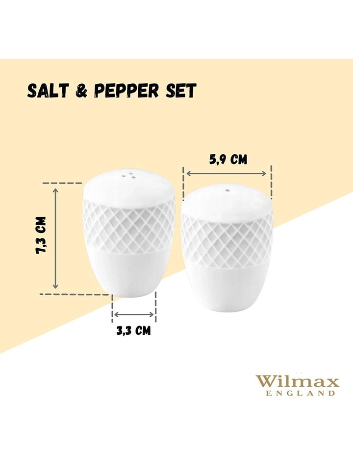 Wilmax 2tlg. Set: Salz- & Pfefferstreuer in Weiß - (H)7,5 cm günstig kaufen onesize