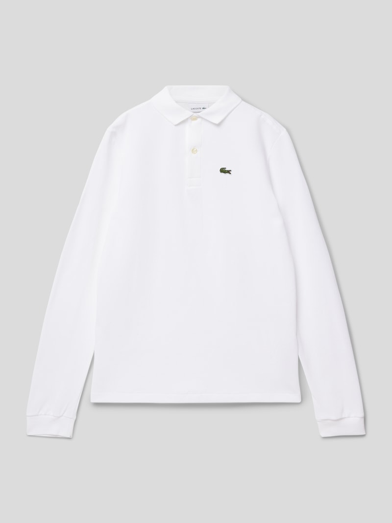 Longsleeve mit Polokragen in weiß