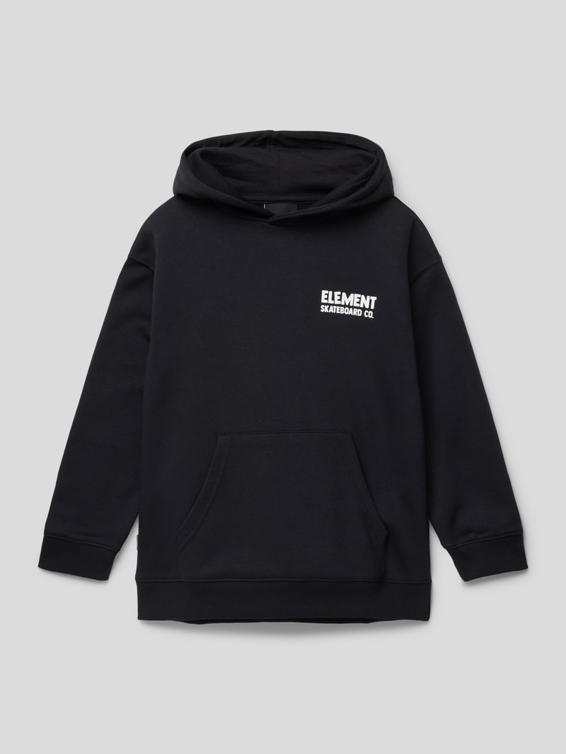 Hoodie mit Label-Print Modell 'NEVER HOOD' in schwarz