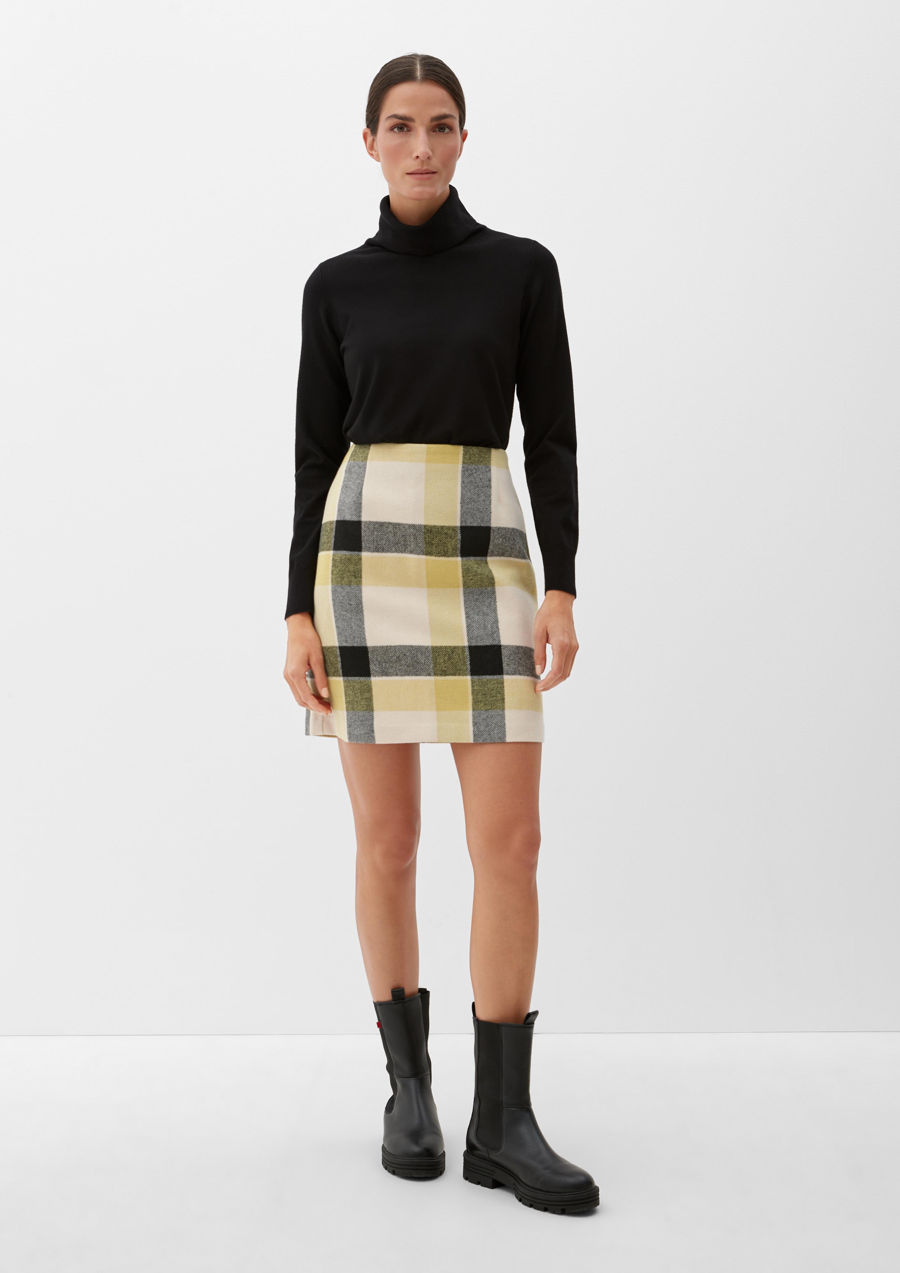 Karierter Minirock mit Wolle  2121590-81N4