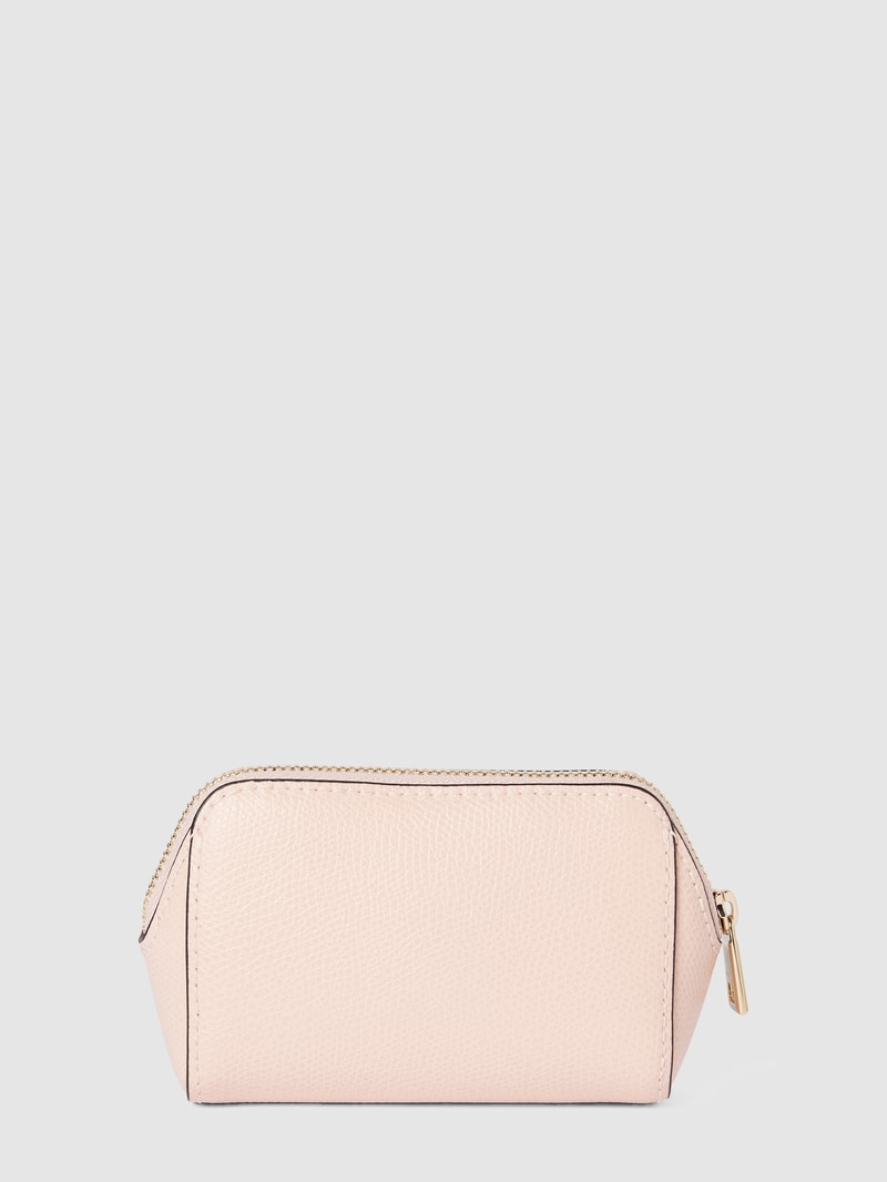 Kosmetiktasche mit Label-Applikation Modell 'CAMELIA' in rosa