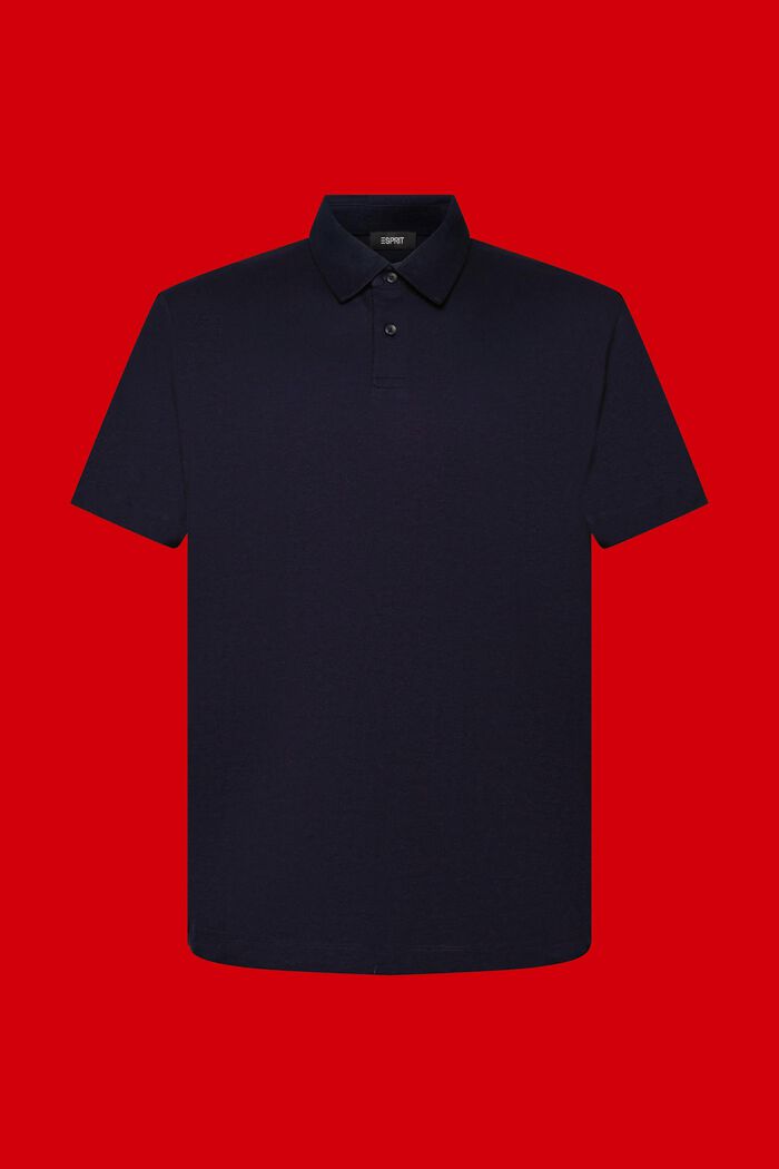 Jersey Poloshirt, Baumwolle-Leinen-Mix