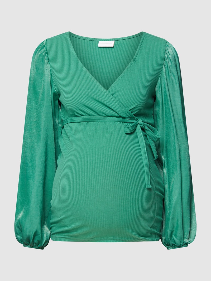 Longsleeve in Wickel-Optik in petrol