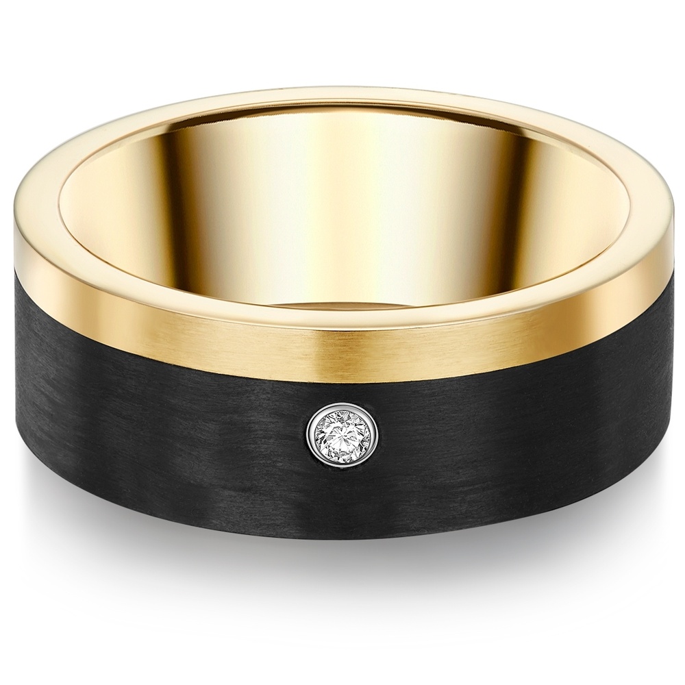 Trilani Bague en acier inoxydé Acier inoxydable Oxyde de zirconium (CZ) en Or jaune Bague