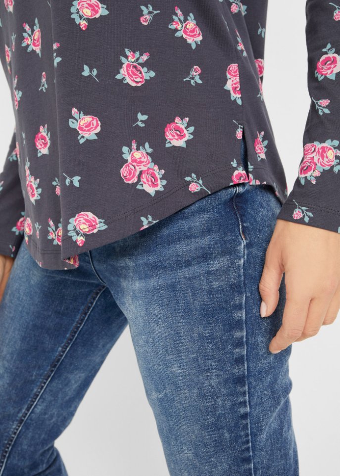 Bedrucktes Langarmshirt aus Baumwolle