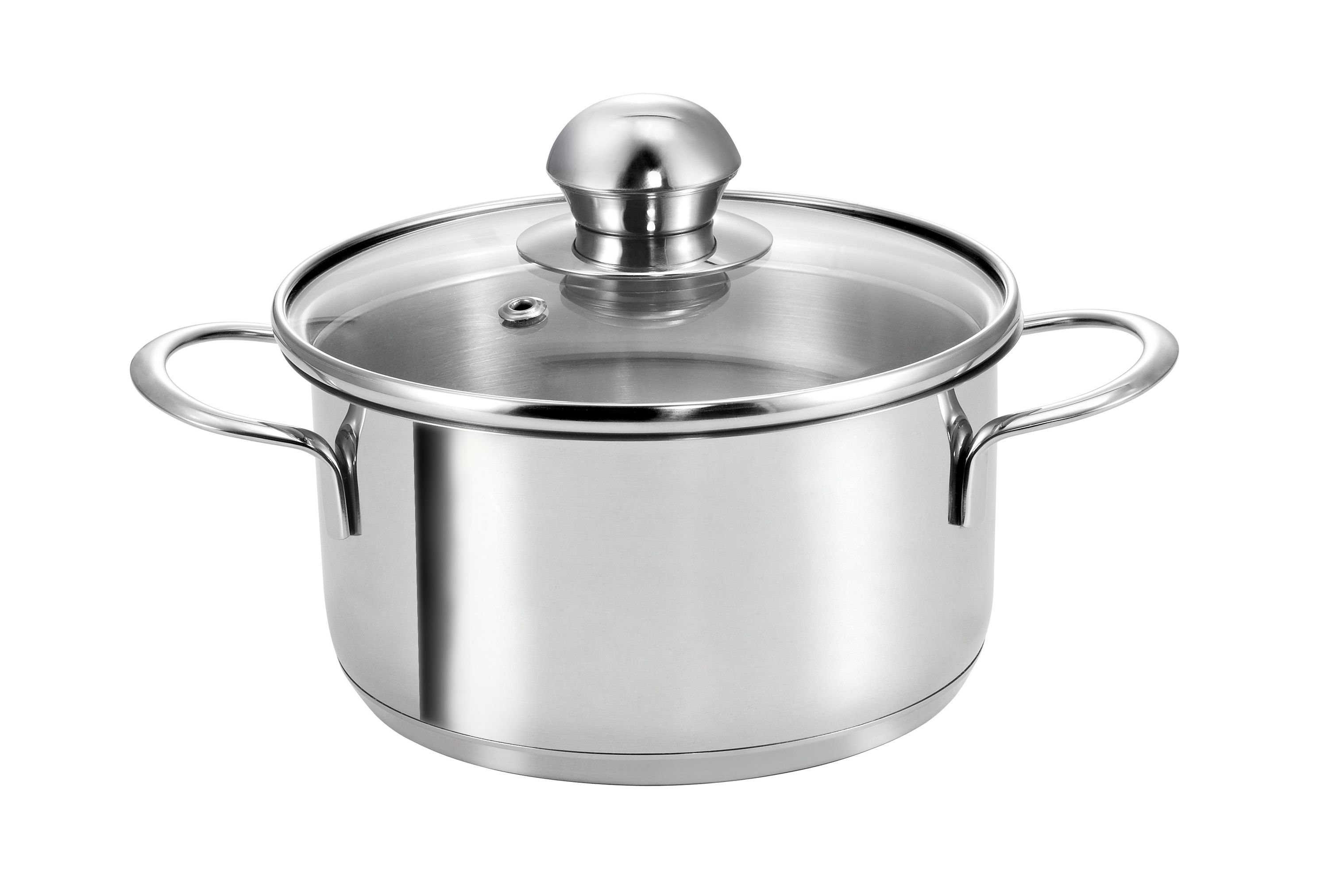 Kopf Topf-Set Parvus 2-teilig, Edelstahl (2-tlg), Kleine Töpfe, Kochtopfset, 14 + 14 cm, inkl. Deckel, Induktion
