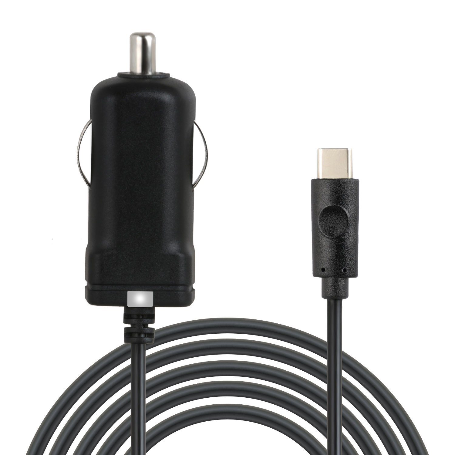 Wicked Chili 1,5m KFZ USB-C Ladekabel für Samsung Sony Huawei Xiaomi Auto-Adapter Zigarettenanzünder-Stecker zu USB-C, 150 cm, LED Licht, KFZ USB Ladegerät mit Typ C Stecker (150cm, 2.4A) kompatib