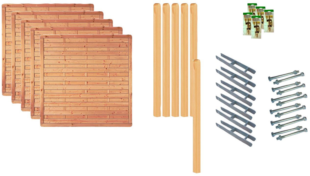 Tetzner & Jentzsch Dichtzaun Atlanta 3, (Set), 5 Elemente, LxH: 954x180 cm