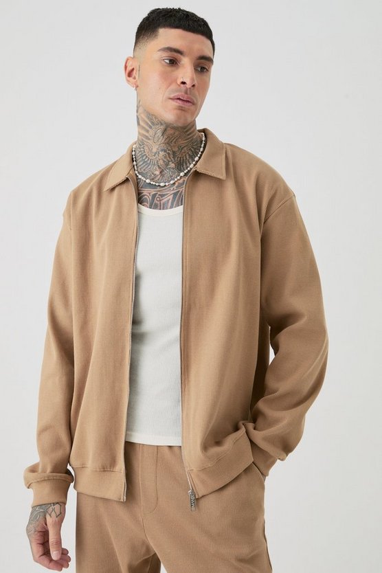 Tall gerippte Oversize Jacke
