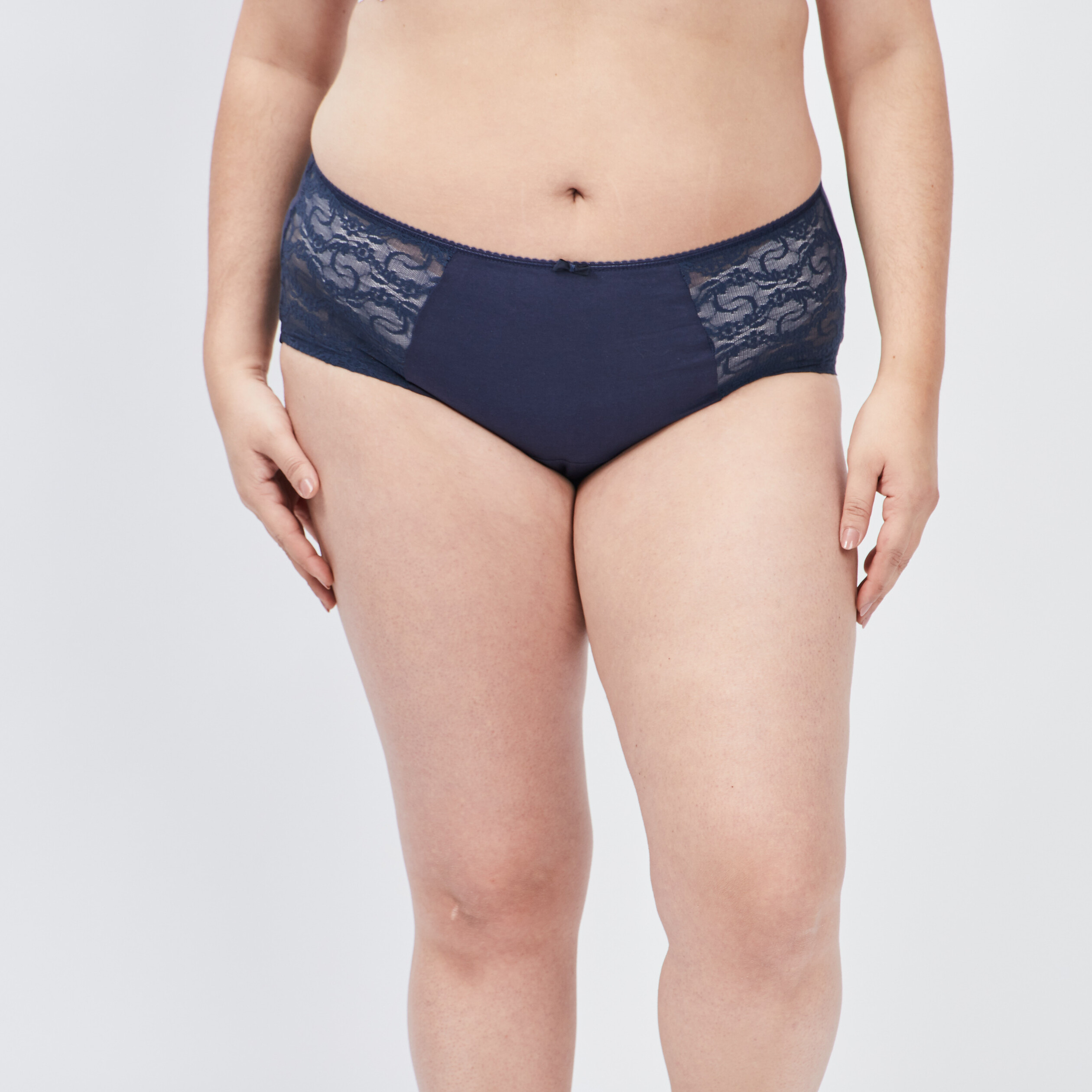 Shorty en coton bleu marine femme grande taille | La Halle