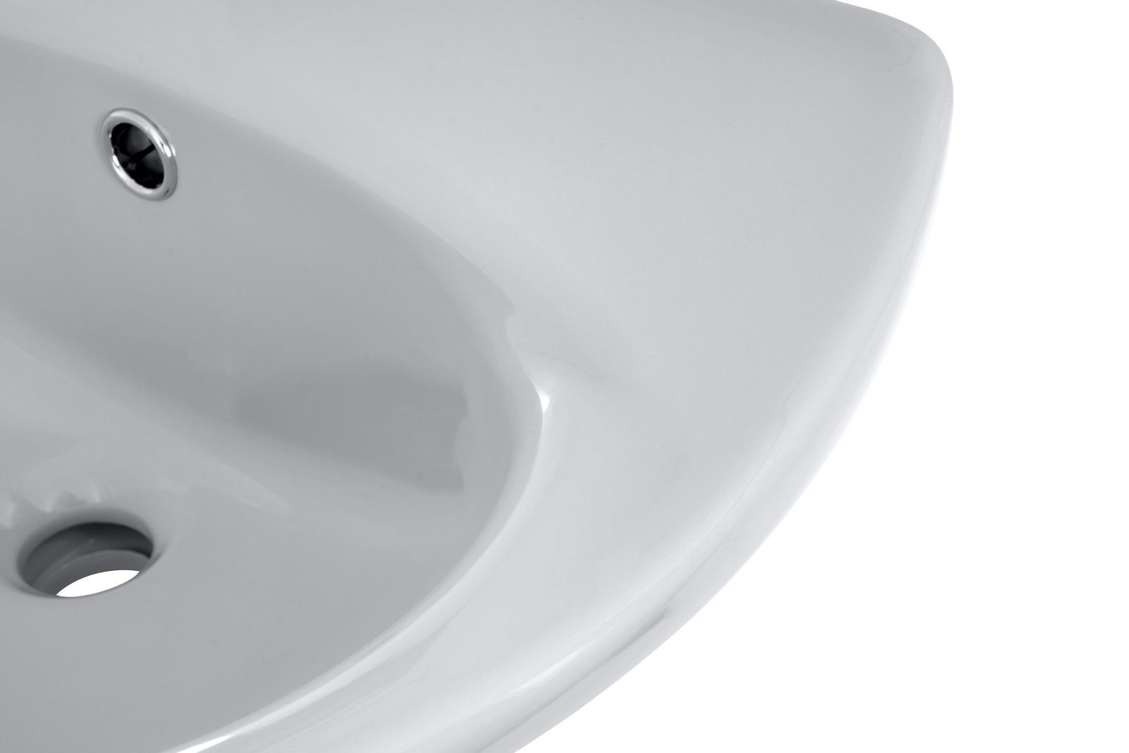 aquaSu Waschbecken (Hänge-Waschtisch oder Aufsatz-Waschtisch, 1-St., Waschbecken mit Überlauflaufschutz), 60 cm, Keramik, Manhattan-Grau, Überlaufschutz, 561341