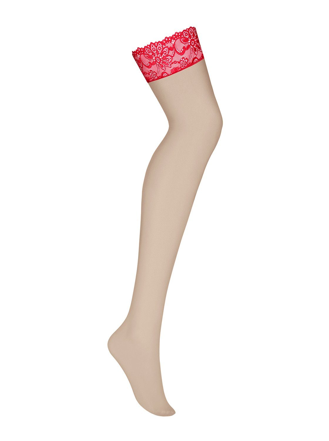 Obsessive Halterlose Strümpfe Halterlose Strümpfe rot Stockings Dessous (1-Paar)