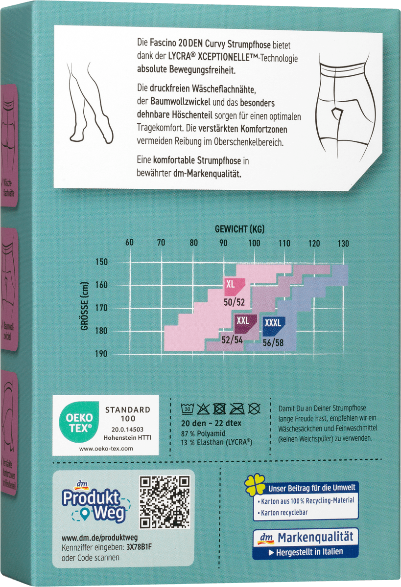 Strumpfhose Curvy caramel Gr. 56/58, 20 DEN, 1 St