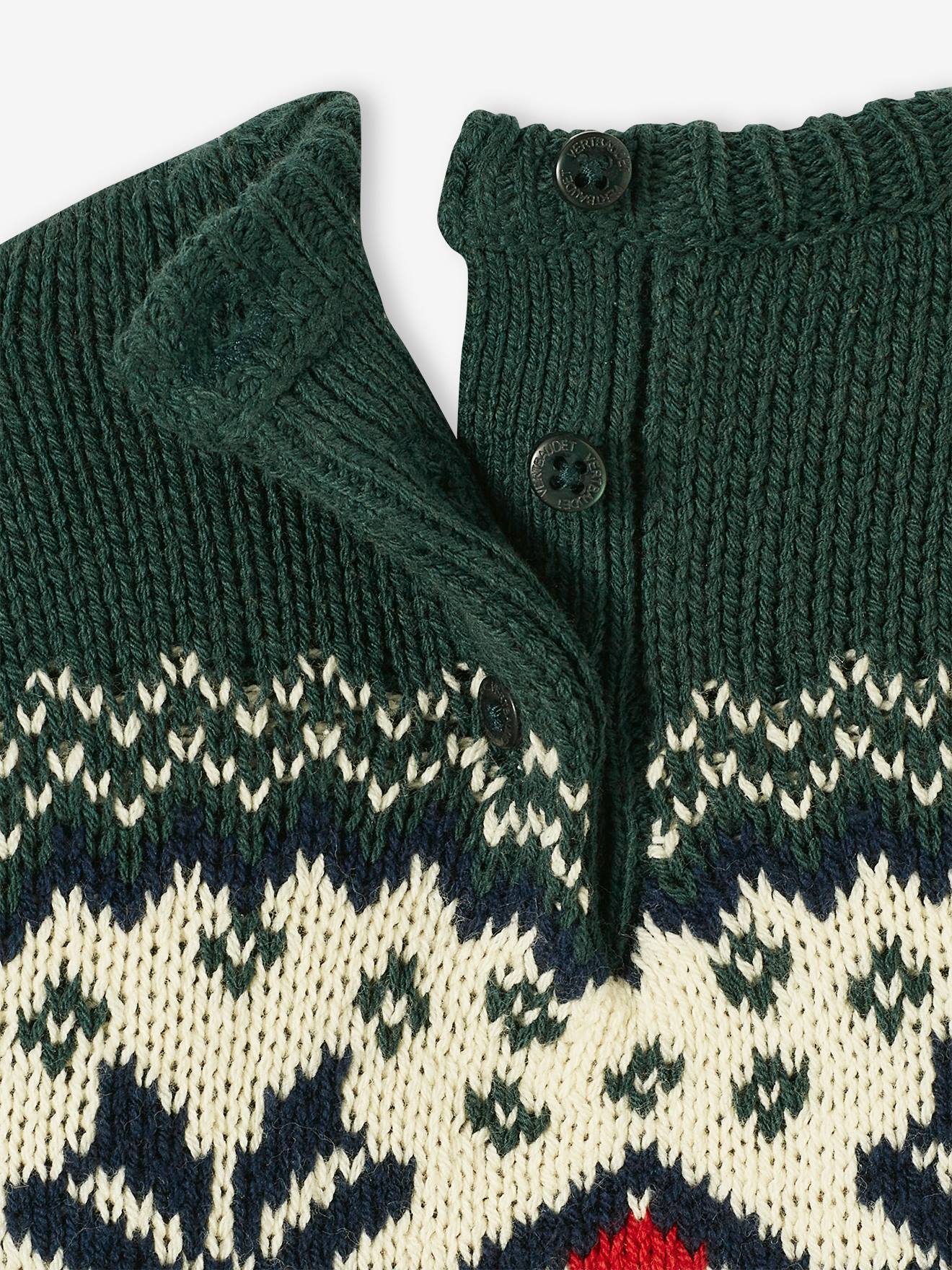 Vertbaudet Baby Weihnachts-Pullover Capsule Collection FAMILIE Oeko-Tex - rot