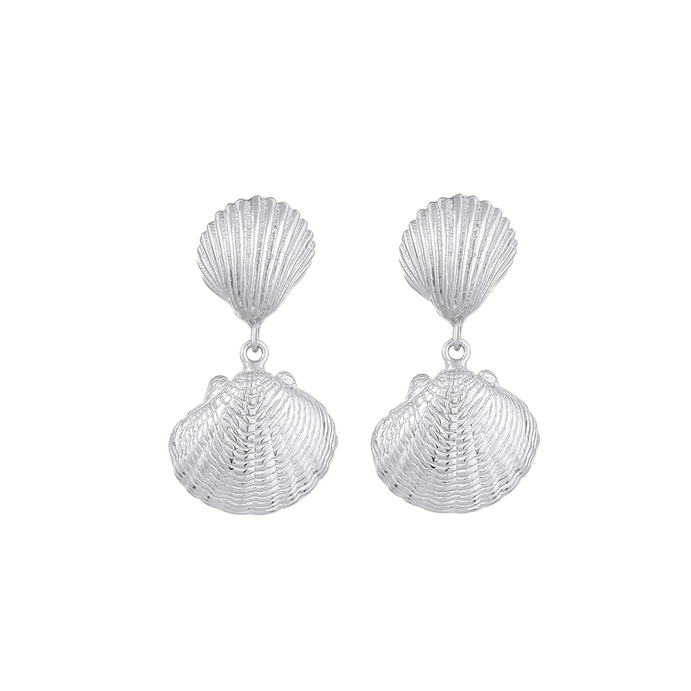 Elli Elli Boucles d'Oreilles Coquillage Coeur Plage Été Maritime Trend Boucles d'Oreil Boucles d'oreilles