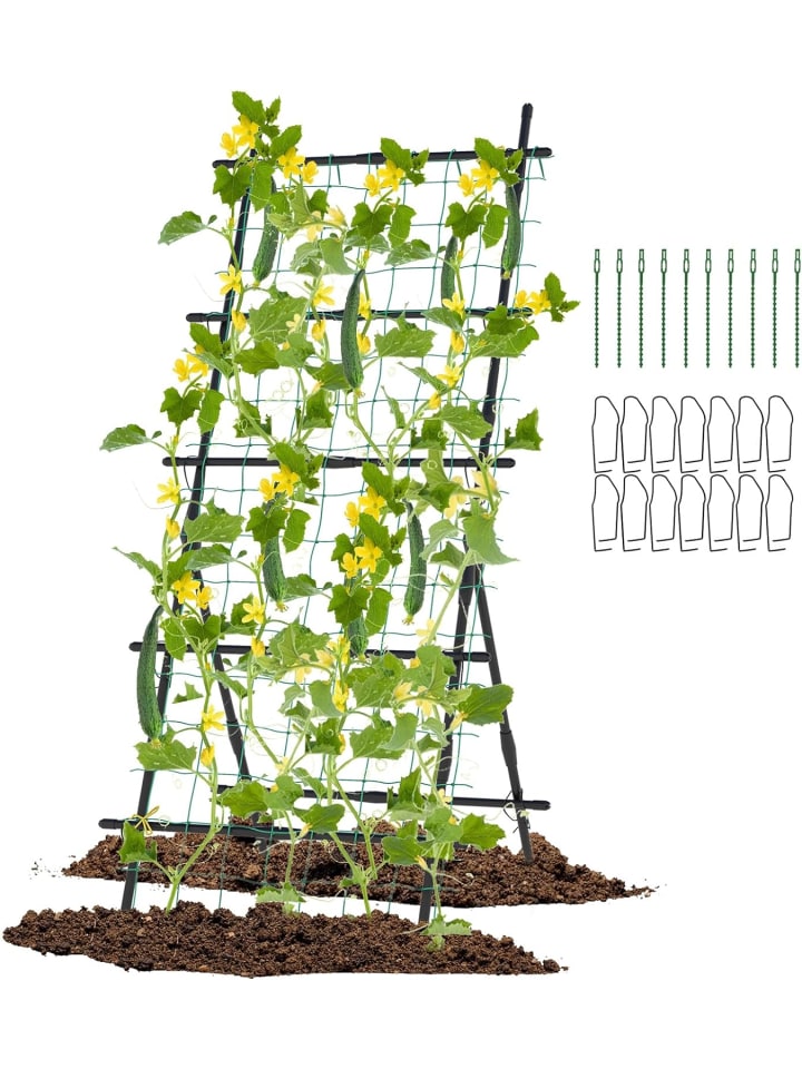 COSTWAY Gurke Rankhilfe Set 187cm in Schwarz günstig kaufen onesize