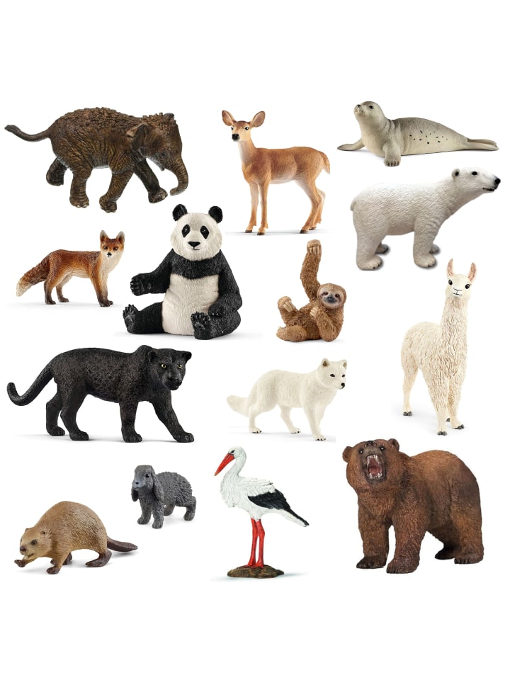 Schleich Tierfiguren - wilde Tiere der Welt 14-teilig in bunt günstig kaufen onesize
