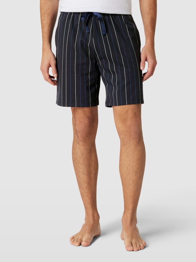 Pyjama-Shorts mit Streifenmuster in anthrazit