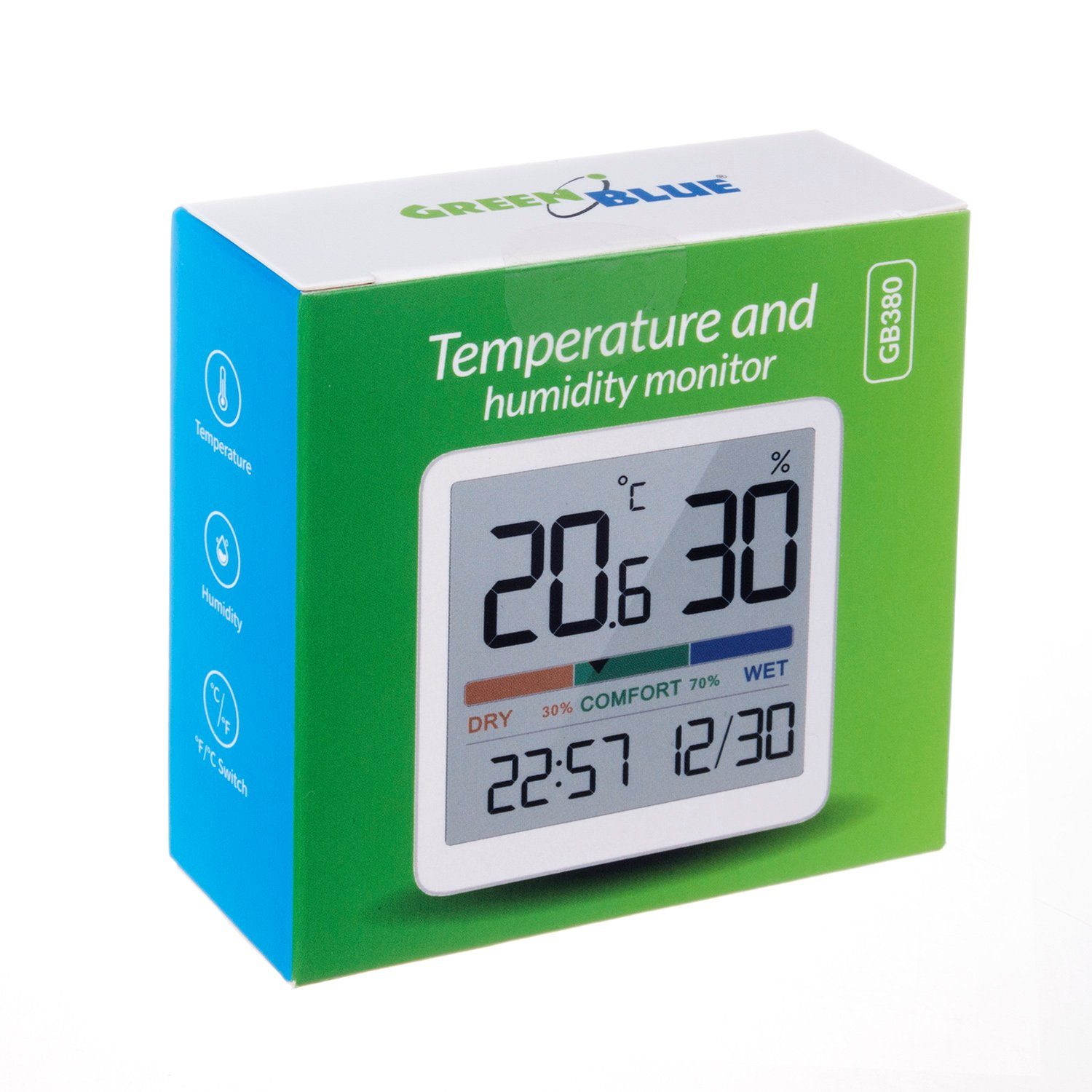 GreenBlue GB380 Wetterstation (Digitales Thermometer Hygrometer Wetterstation Uhr)