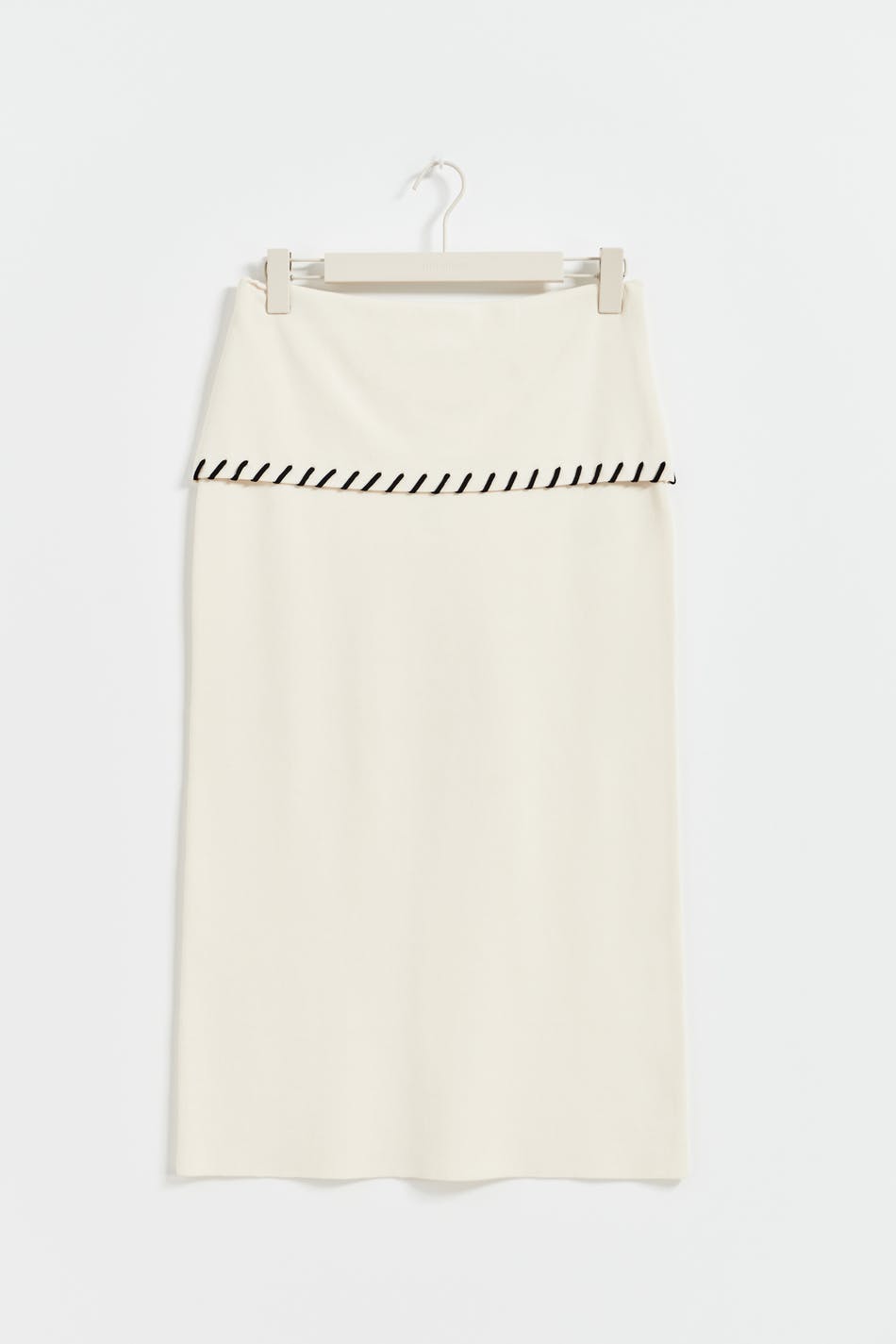 Blanket stitch knit skirt