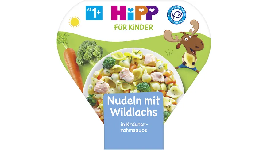 HiPP Bio für Kinder Teller aus aller Welt - Schalenmenüs 250g: Nudeln mit Wildlachs in Kräuterrahmsauce 250 g