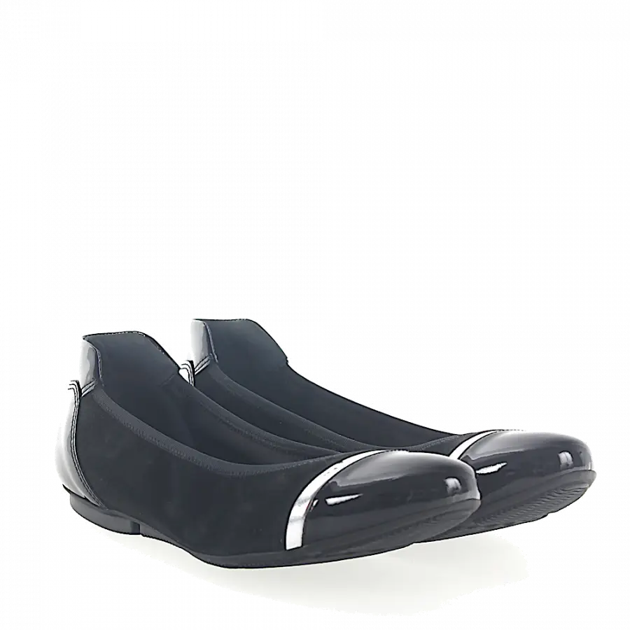 Hogan - Ballerinas WRAP 144 Veloursleder schwarz Lackleder schwarz - schwarz